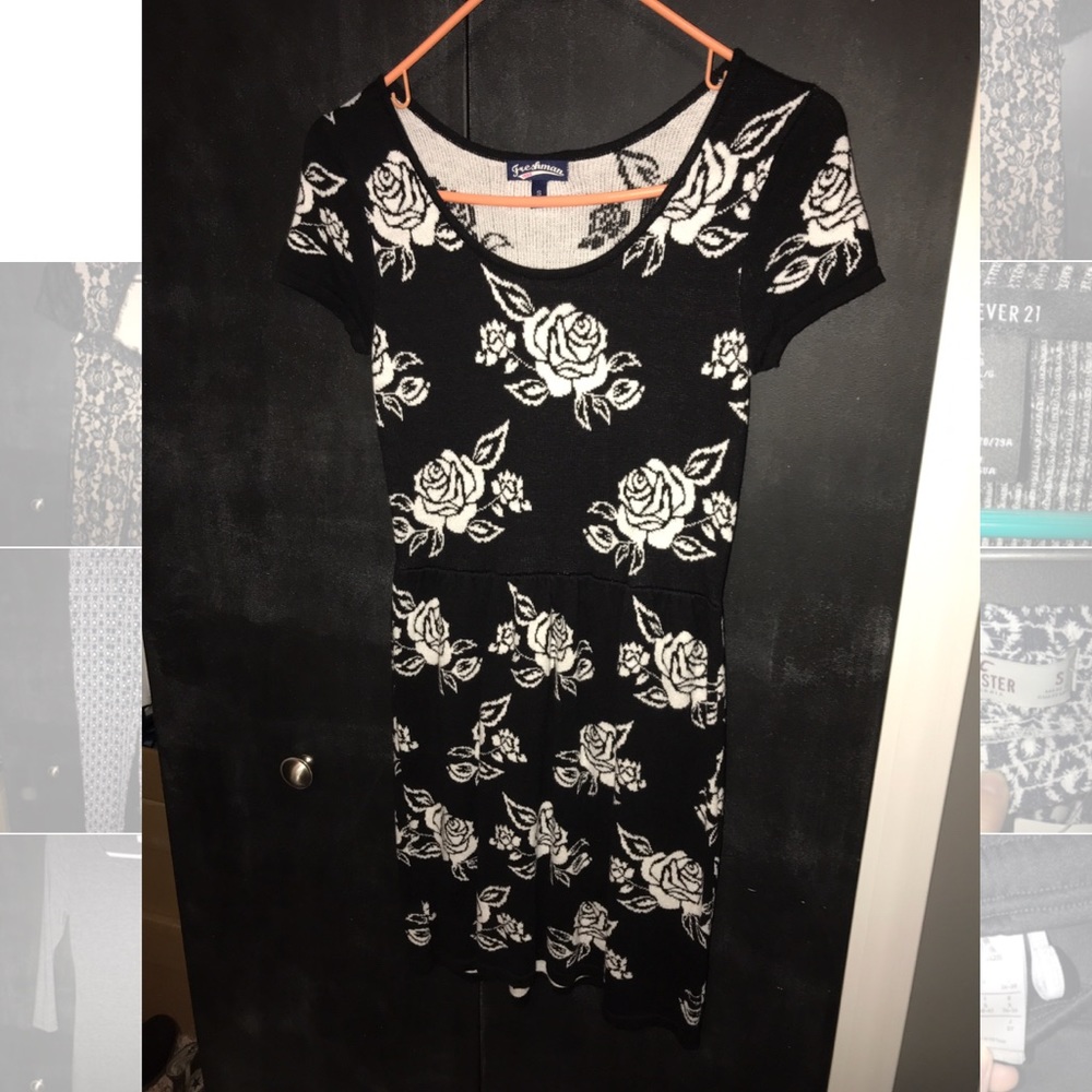 Black and white sweater dress